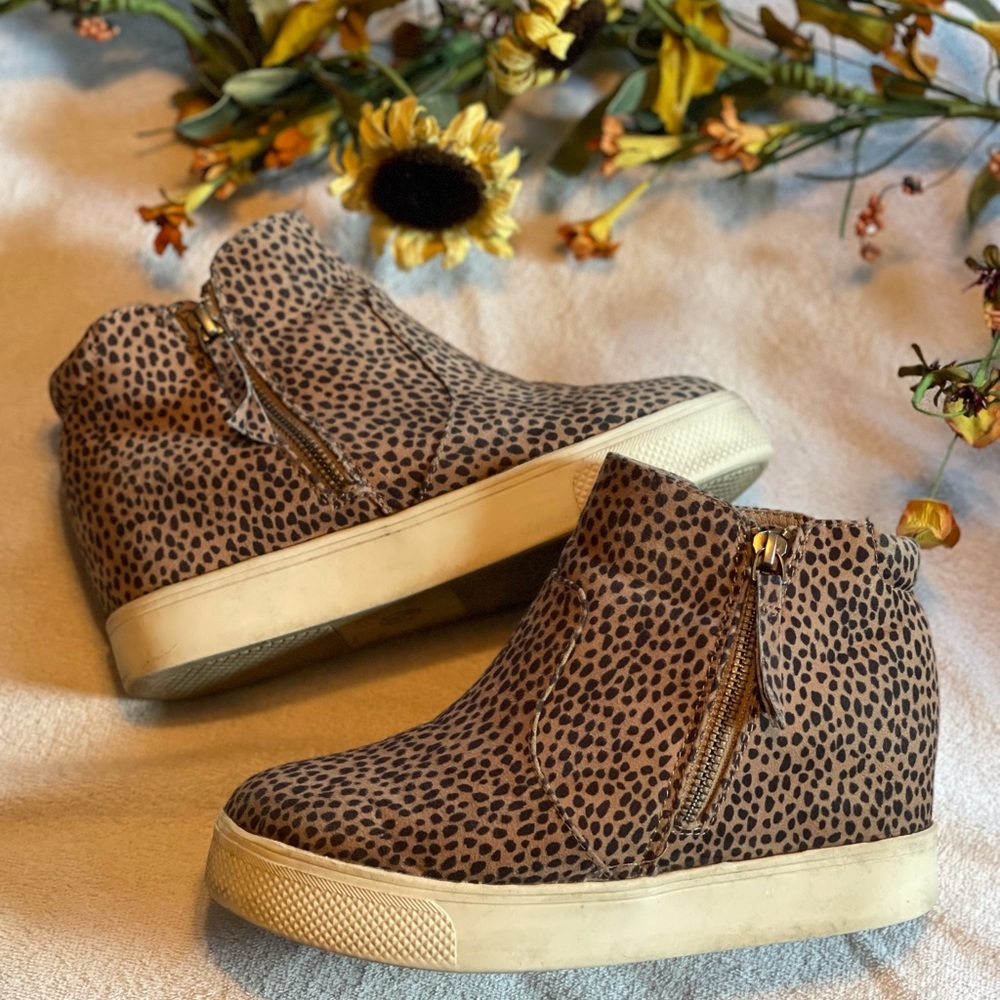Leopard Print Wedge Sneaker